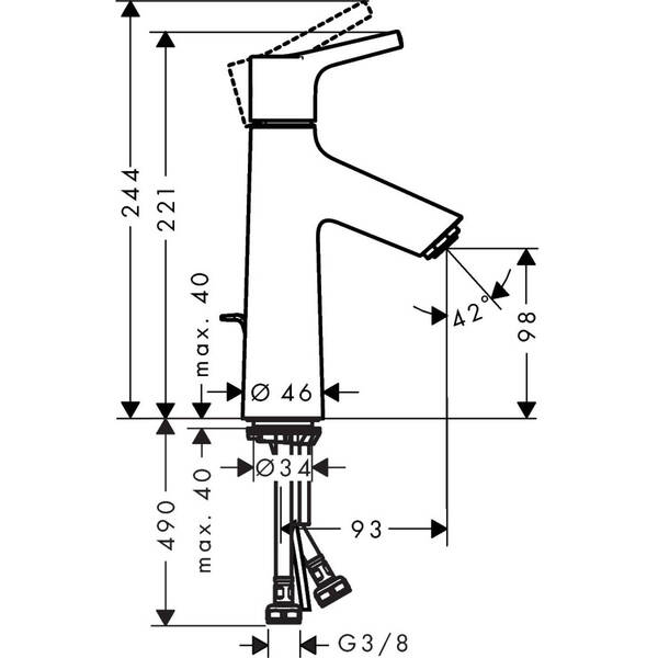 Смеситель для раковины Hansgrohe Talis S 72022000, фото 4