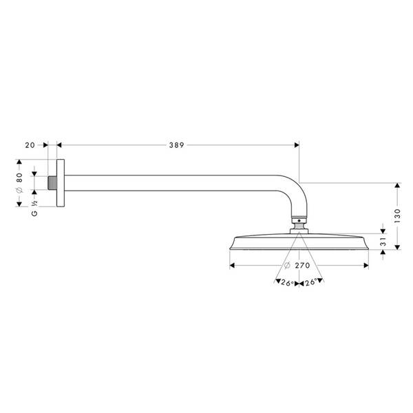 Верхній душ Hansgrohe Raindance Classic 27424000, фото 2