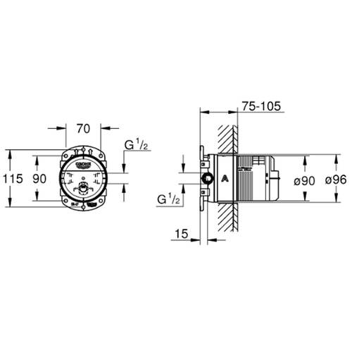 Прихована частина для верхнього душу Grohe Rainshower 26483000, фото 3