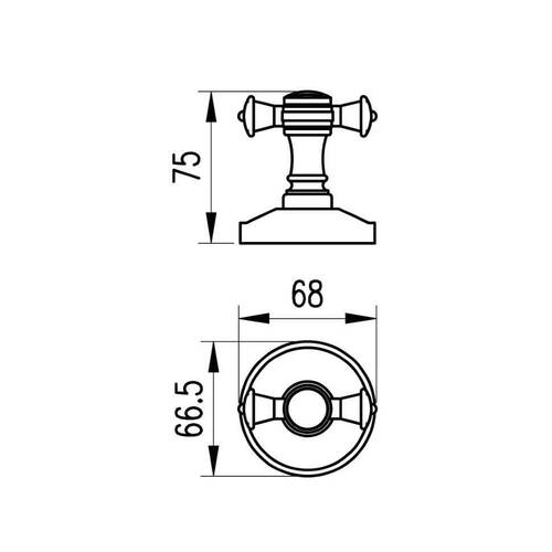 Гачок Аква Родос Milano 9625 подвійний бронза, фото 4