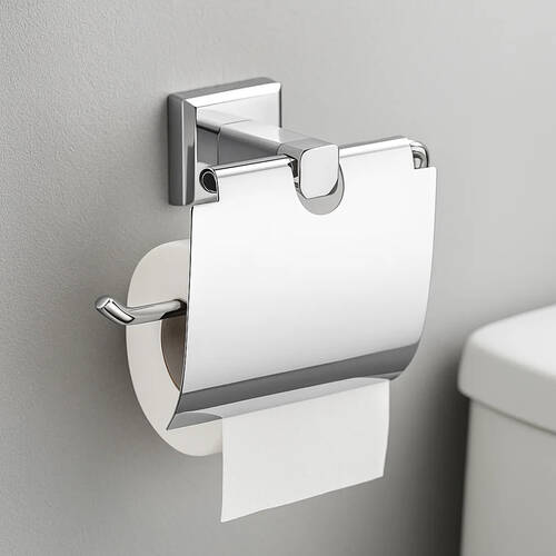 Тримач для туалетного паперу Аква Родос Леонардо 9926 з кришкою хром, фото 1