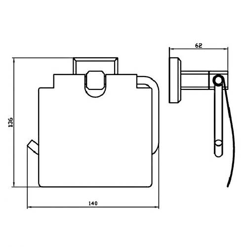 Тримач для туалетного паперу Аква Родос Леонардо 9926 з кришкою хром, фото 3