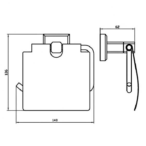 Тримач для туалетного паперу Аква Родос Леонардо 9926 з кришкою хром, фото 3