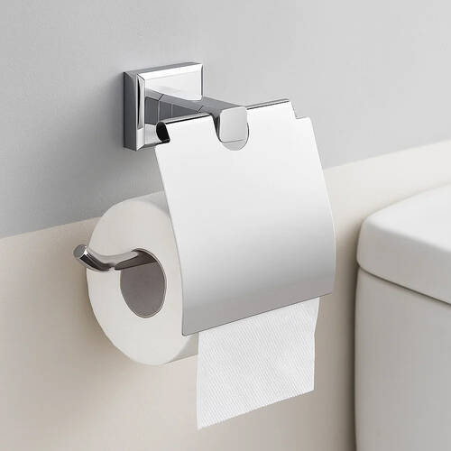 Тримач для туалетного паперу Аква Родос Леонардо 9926 з кришкою хром, фото 4