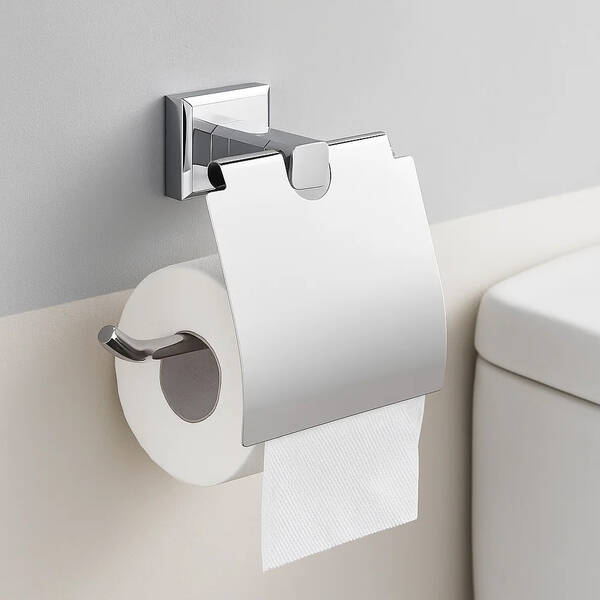 Тримач для туалетного паперу Аква Родос Леонардо 9926 з кришкою хром, фото 4