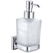 Дозатор для жидкого мыла Аква Родос Leonardo 9933А с держателем хром/белый, фото 2