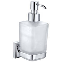 Дозатор для рідкого мила Аква Родос Leonardo 9933А з тримачем хром/білий, фото №2