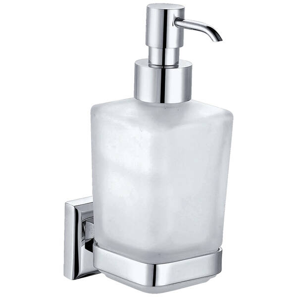 Дозатор для жидкого мыла Аква Родос Leonardo 9933А с держателем хром/белый, фото 2