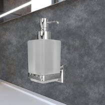 Дозатор для рідкого мила Аква Родос Leonardo 9933А з тримачем хром/білий, фото №1