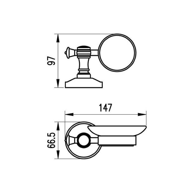Мильниця Аква Родос Milano 9622 з тримачем бронза, фото 2