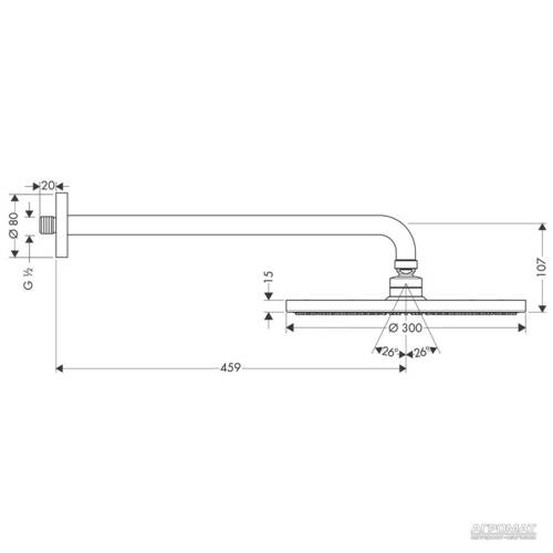 Верхній душ Hansgrohe Raindance S 27492000, фото 3