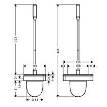 Щетка для унитаза Axor Universal Softsquare 42835340 хром черный матовый, фото №2
