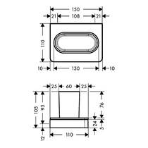Склянка Axor Universal Softsquare 42834340 з тримачем, хром чорний матовий, фото №2