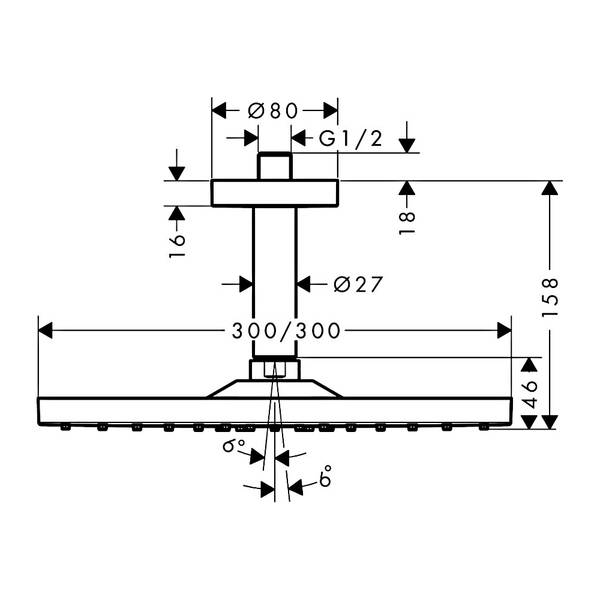 Верхній душ Hansgrohe Raindance E 300 1jet 26250000 хром, фото 2
