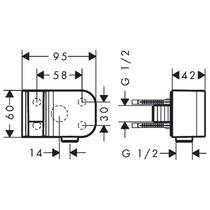 Шлангове підключення Axor One 45723250 з тримачем, золото матовий, фото №2