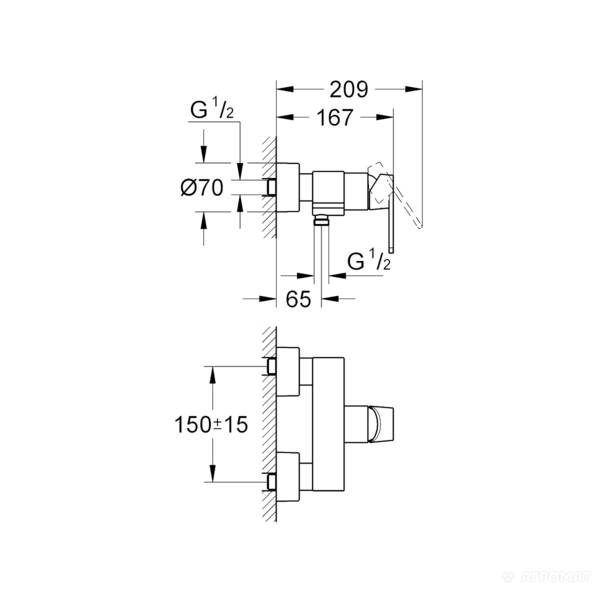 Смеситель для душа Grohe Quadra 32637, фото 2