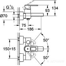 Смеситель для ванны GROHE Quadra32638000, фото №2