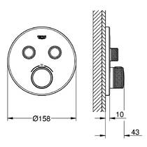 Змішувач прихованого монтажу для ванни/душу Grohe Grohtherm SmartControl 29119000 з термостатом, хром, фото №2