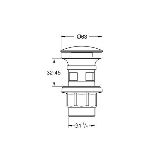 Донний клапан для раковини Grohe 40824000 click/clack хром, фото 3