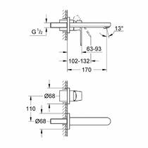 Смеситель скрытого монтажа для раковины Grohe Eurosmart 19381000, фото №2