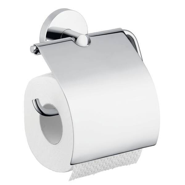 Тримач для туалетного паперу Hansgrohe Logis 40523000 з кришкою хром, фото 1