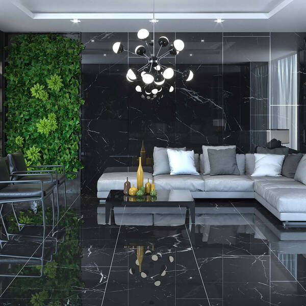 Керамограніт Almera Ceramica-2 Xl Qi918P989M Imperium Black 90x180 см, фото 1