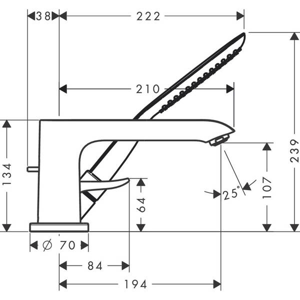 Змішувач для ванни Hansgrohe Metris 31190000, фото 2