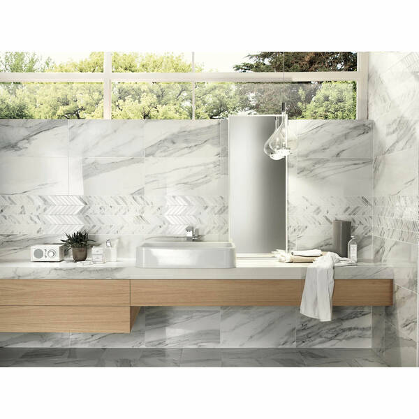 Керамограніт Novabell Imperial Imp-82Rt Calacatta Bianco Silk Ret 60x120 см, фото 3