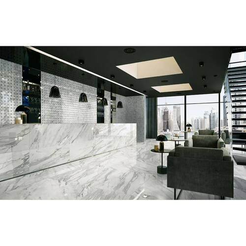 Керамограніт Novabell Imperial Imp-82Rt Calacatta Bianco Silk Ret 60x120 см, фото 7