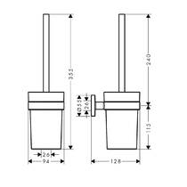Щітка для унітазу Hansgrohe Logis Universal 41722000 з тримачем хром/білий, фото №2
