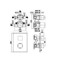 Смеситель для ванны скрытого монтажа LEQ 519CR Light с термостатом, фото №2