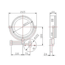 Косметичне дзеркало Genwec GW05 31 06 02 з LED-підсвічуванням та збільшенням х3, хром, фото №2