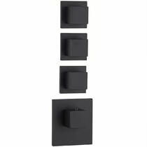 Змішувач прихованого монтажу для душу Bossini Outlets HighFlow Z032205073 з термостатом, чорний матовий, фото №2