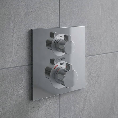 Змішувач прихованого монтажу для душу Hansgrohe Ecostat Square 15714000 з термостатом, фото 1