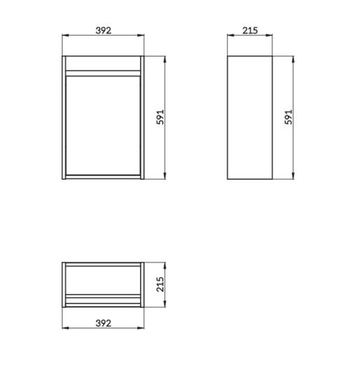 Тумба для раковини Cersanit Crea підвісна 40 см сірий, фото 3