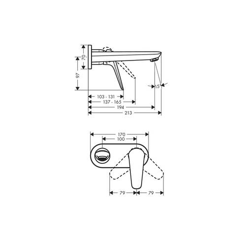 Змішувач для раковини Hansgrohe Novus 71127000 зовнішня частина, фото 2