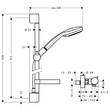 Змішувач для душу термостатичний Hansgrohe Croma 100 Vario/Ecostat Comfort 27035000 з душовим набором і штангою, хром, фото 2
