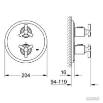 Змішувач прихованого монтажу для душу Grohe Atrio 19394000 з термостатом, фото №2