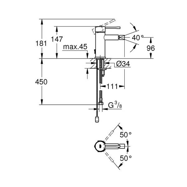 Змішувач для біде Grohe Essence New 32934001, фото 2