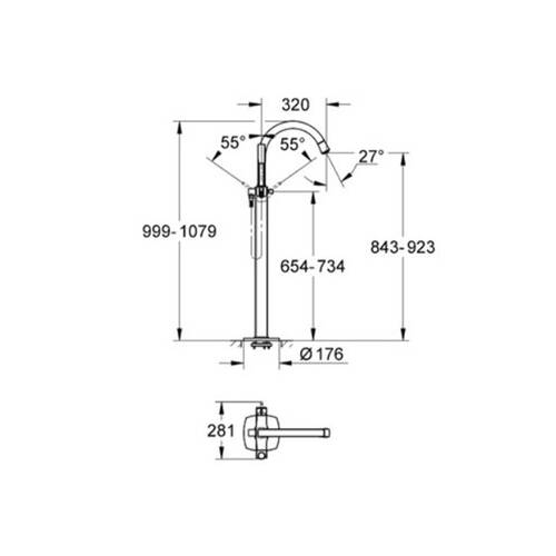 Змішувач для ванни Grohe Grandera 23318IG0 хром/золото, фото 3