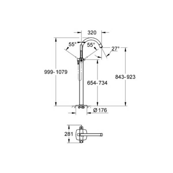 Змішувач для ванни Grohe Grandera 23318IG0 хром/золото, фото 3