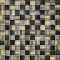 Мозаїка Mozaico De Lux Cl-Mos AYFG003 Mix Black+Gold Glass Mosaic 30,5х30,5 см, фото №1