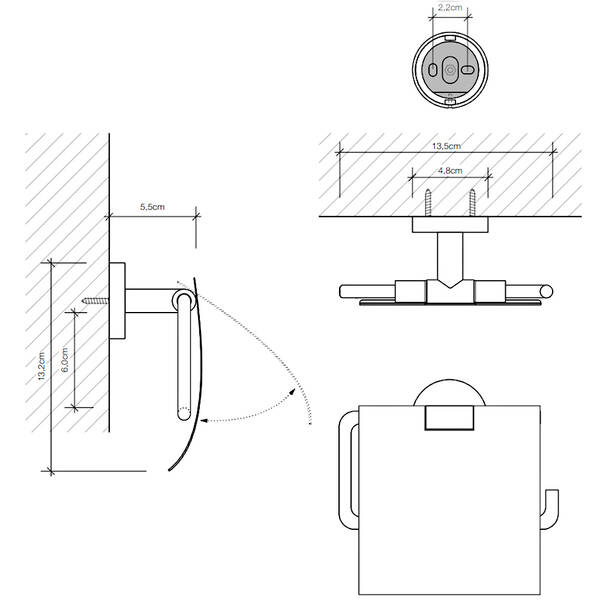 Держатель для туалетной бумаги Decor Walther Basic BA TPH4 0530200 с крышкой, хром, фото 2