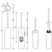 Щітка для унітаза Decor Walther Stone WBG 0970955 з тримачем, білий/сталь, фото №2