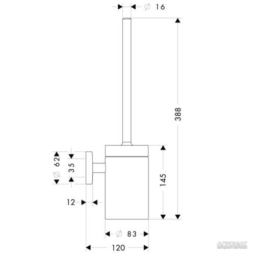 Щетка для унитаза Hansgrohe Logis 40522000 с держателем хром, фото 2