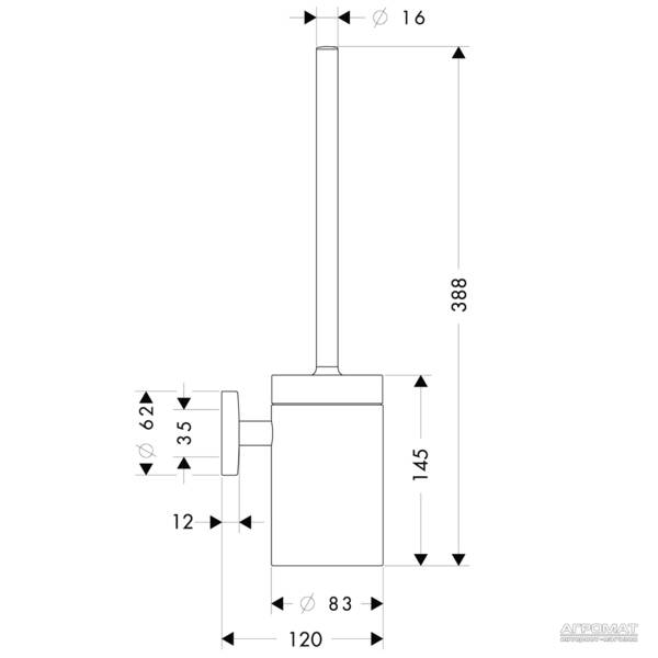 Щетка для унитаза Hansgrohe Logis 40522000 с держателем хром, фото 2