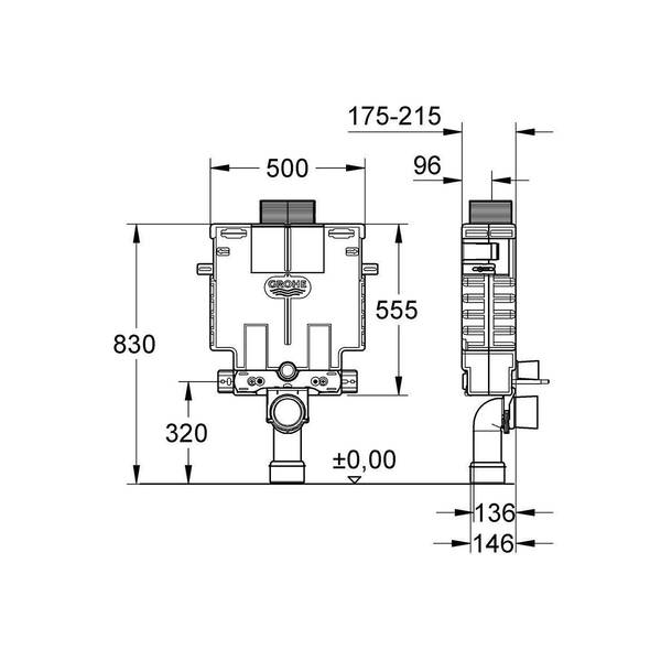 Бачок прихованого монтажу Grohe Uniset 38415001 6-9 л, фото 2