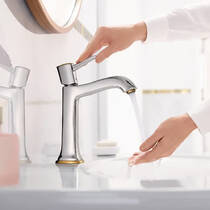 Змішувач для раковини Hansgrohe Metropol Classic 31302090 хром/золото, фото №4