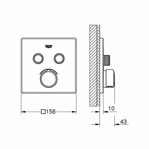 Смеситель скрытого монтажа для душа Grohe SmartControl 29148000, фото 2