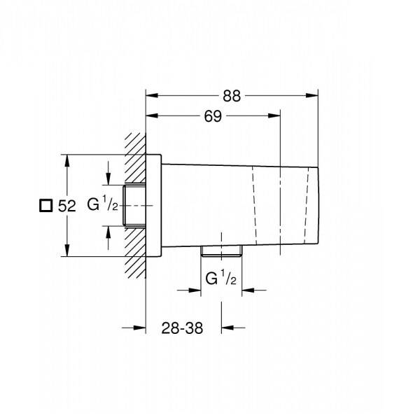 Шлангове підключення Grohe Euphoria Cube 26370000 з тримачем для душу, фото 2